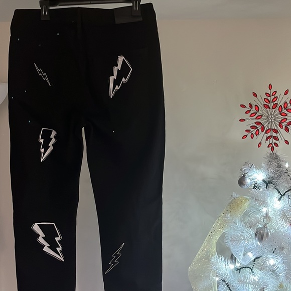 TALL SKINNY RIGID LIGHTNING PRINT JEANS ⚡️🖤 - Picture 4 of 4